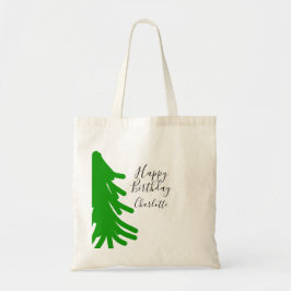 Bolsa Tote Árvore de Natal verde feliz aniversário Dezembro i