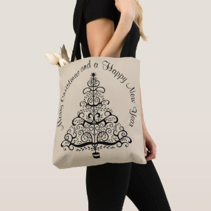 Bolsa Tote Árvore de Natal Vintage Decorativa com Roleta Vito