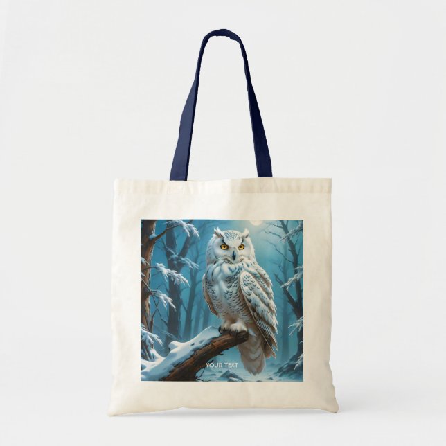 Bolsa Tote Árvore de Neve da Coruja Fantasy (Frente)