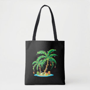 Bolsa Tote Árvore de Palma de Natal Tropical Xmas Gift Coconu
