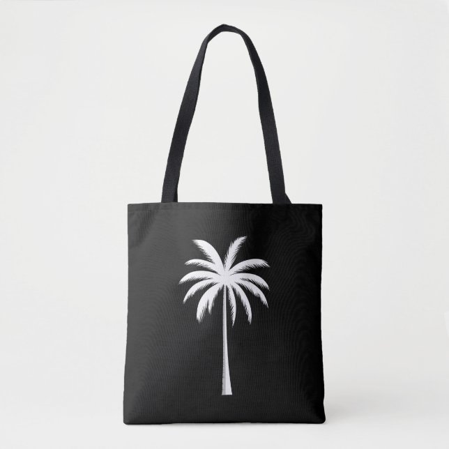 Bolsa Tote Árvore de Palma de Praia Sunset para Férias de Ver (Frente)
