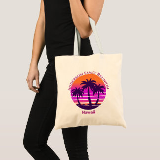 Bolsa Tote Árvore de Palme Tropical Rosa Férias na Praia