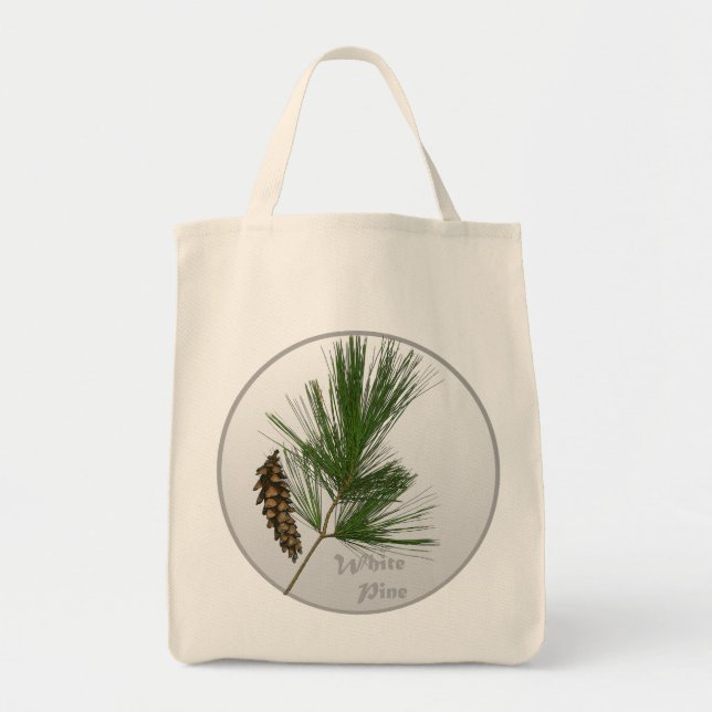 Bolsa Tote Árvore de pinheiro branco (Frente)