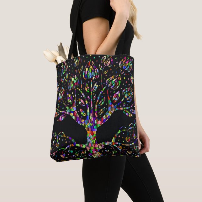 Bolsa Tote Árvore De Vidro De Faux Manchada De Prosperidade (Close Up)