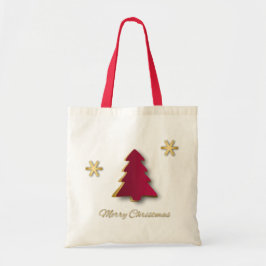 Bolsa Tote Árvore Dourada de Natal Clássica Elegante