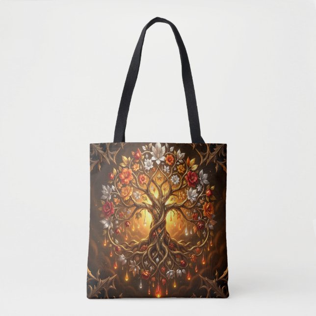 Bolsa Tote Árvore Enluarada de Eternidade Embrenhada (Frente)