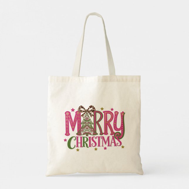 Bolsa Tote Árvore Feliz de Natal (Verso)