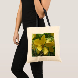 Bolsa Tote Árvore Floral Amarela Tropical Chuva de Ouro
