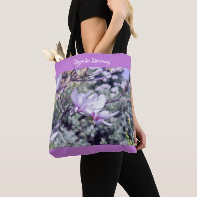 Bolsa Tote Árvore florescente da Magnolia (Close Up)