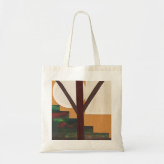 Bolsa Tote Árvore Marrom Abstrata com Formas Geométricas