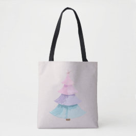 Bolsa Tote Árvore Natal Pastel