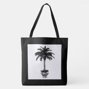 Bolsa Tote Árvore Palm - preto e branco