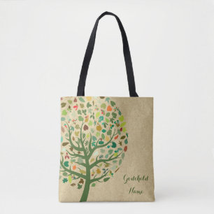 Bolsa Tote Árvore Rústica da Vida Adolescente Personalizada