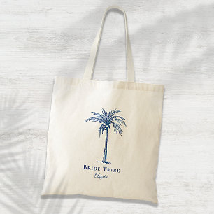 Bolsa Tote Árvore Tropical Azul Clássica de Tribo Brito Per