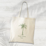 Bolsa Tote Árvore Tropical de Palmeiras Tropicais Verde da No<br><div class="desc">Esta bolsa de tote de palmeira tropical divertida com as palavras "Tribo de Noiva" em verde de sábio é a dama de honra perfeita ou presente de boas-vindas para um destino de praia tropical ou casamento ao ar livre! Personalize-o com o nome da sua dama de honra.</div>
