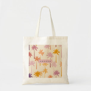 Bolsa Tote Árvore Tropical Sunset de Pastel Personalizada