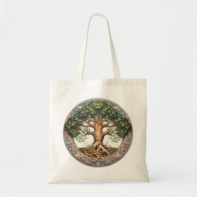 Bolsa Tote Árvore Verde Pagan da Vida (Frente)