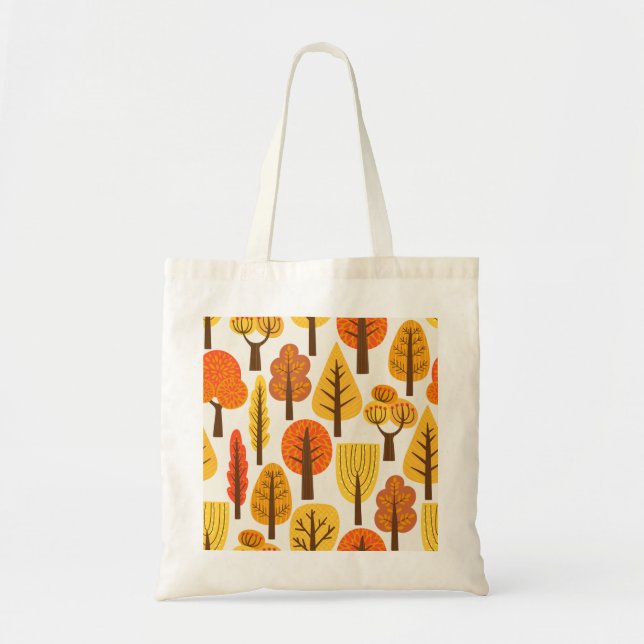 Bolsa Tote Árvores de outono, padrão perfeito. (Frente)