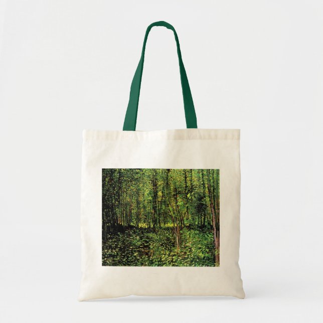 Bolsa Tote Árvores e Sub-bosque por Vincent van Gogh (Frente)