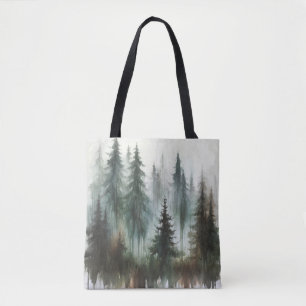 Bolsa Tote Árvores em Aquarela Deserto Rústico