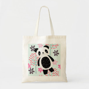 Bolsa Tote Árvores, flores, e ursos de panda