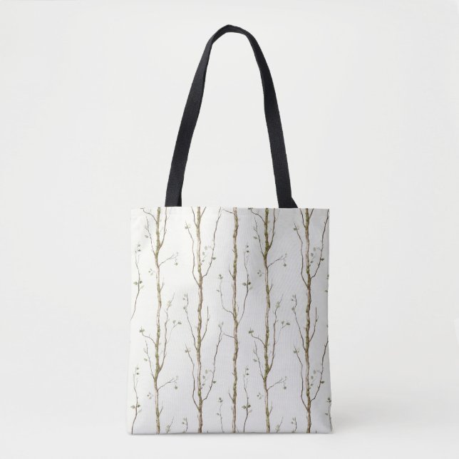 Bolsa Tote Árvores Marrons Verdes (Frente)