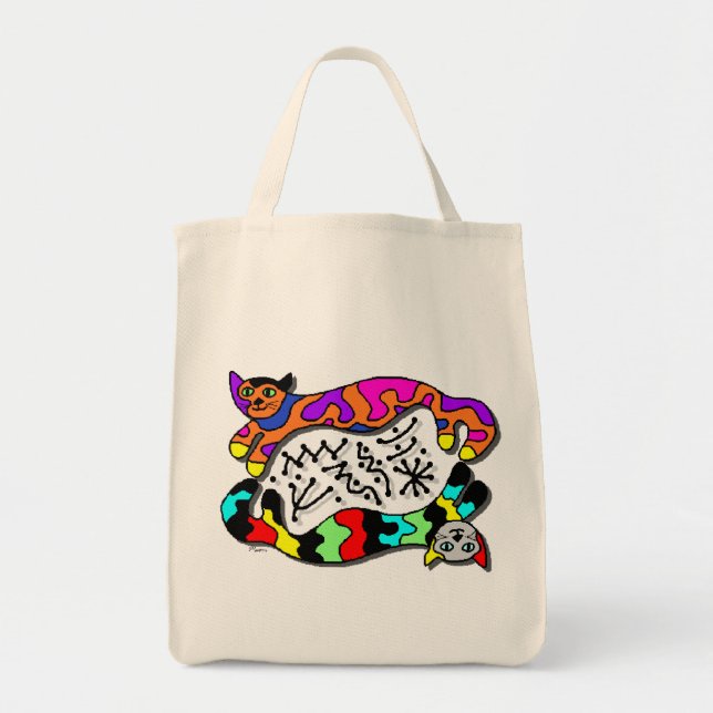 Bolsa Tote As 2 bolsas dos gatos (Frente)