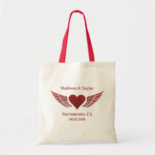 Bolsa Tote As asas feitas sob encomenda dos nomes, do lugar &