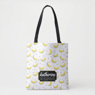 Bolsa Tote As bananas geométricas adicionam seu nome