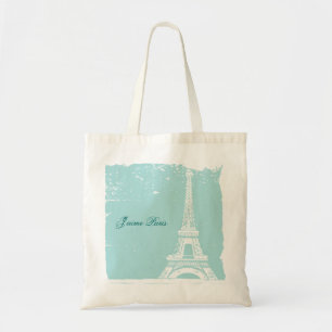 Bolsa Tote As bolsas de canvas azuis da torre Eiffel