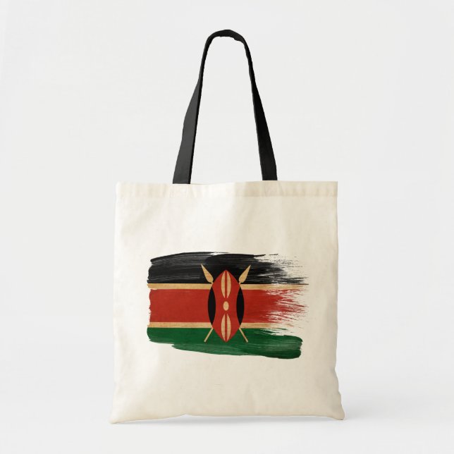 Bolsa Tote As bolsas de canvas da bandeira de Kenya (Frente)