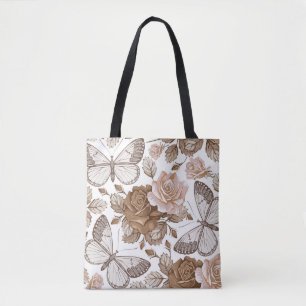 Bolsa Tote As borboletas sem pelo voam de insetos. Pata de fl
