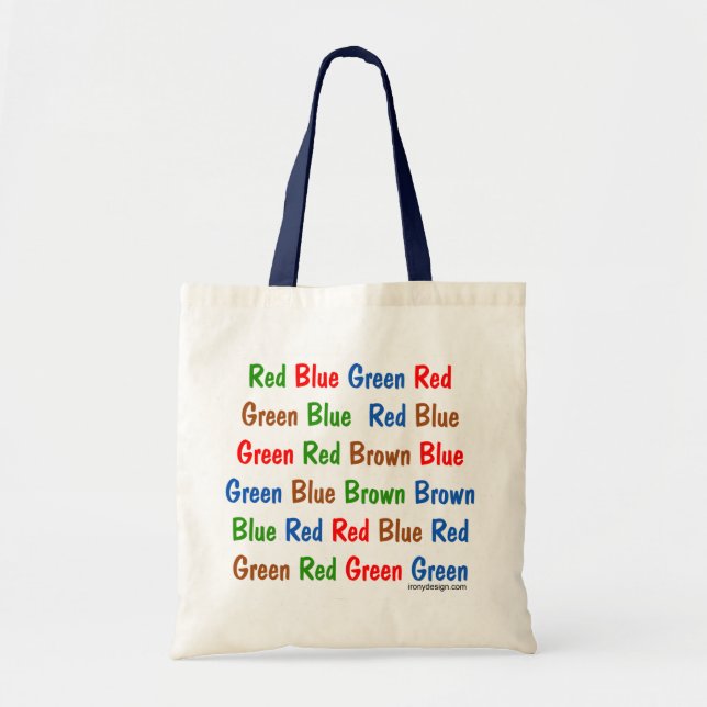 Bolsa Tote As cores do teste de Stroop (Frente)