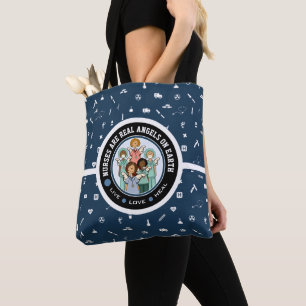 Bolsa Tote As enfermeiras são anjos reais. Sacolas da