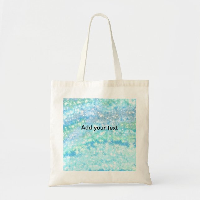 Bolsa Tote As estrelas brilhantes azul-céu simples adicionam  (Frente)
