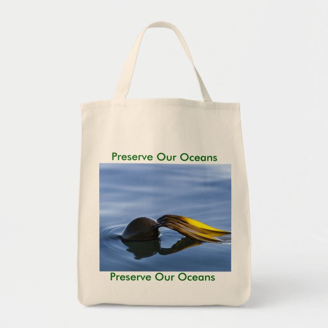 Bolsa Tote As frondas douradas, preservam os oceanos (Frente)