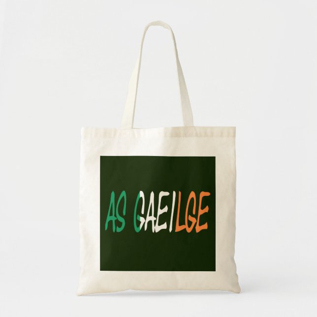 Bolsa Tote As Gaeilge sobrepôs-se à Irish Flag btt (Frente)