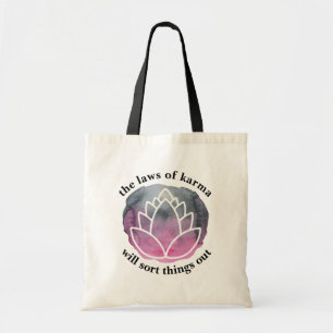 Bolsa Tote As Leis de Karma White Lotus Inspirational