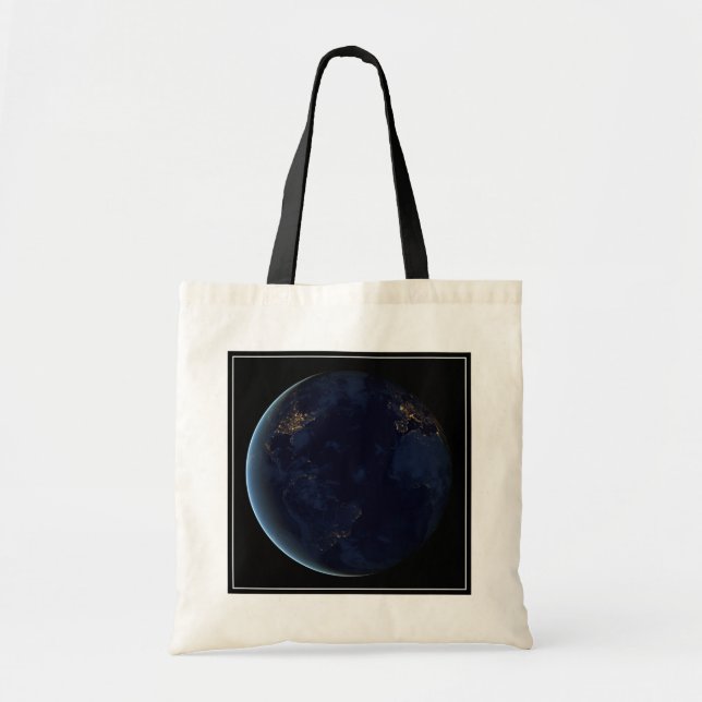 Bolsa Tote As Luzes da Terra à Noite (Frente)