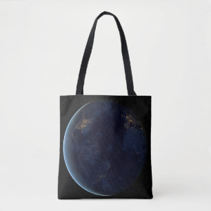 Bolsa Tote As Luzes da Terra à Noite