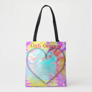 Bolsa Tote As meninas bonito Getaway das ondinhas Pastel da