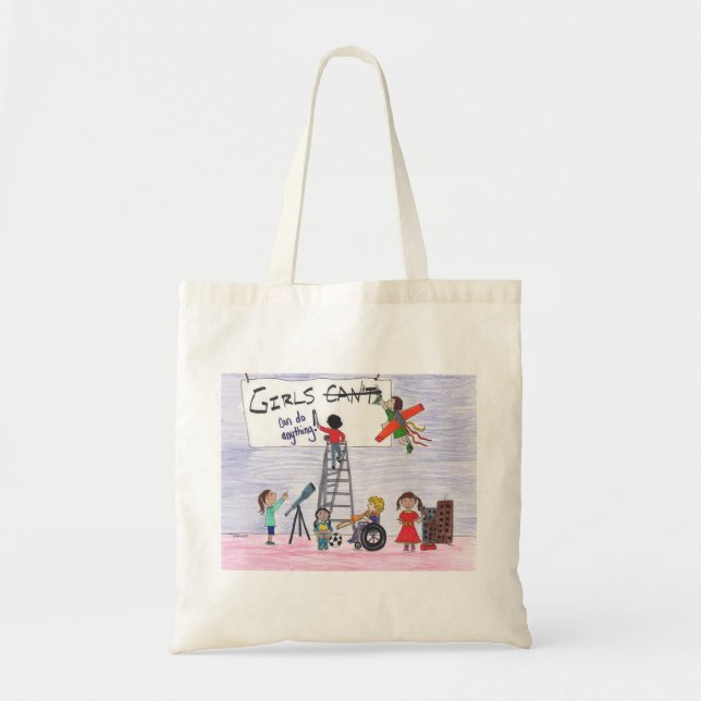 Bolsa Tote As meninas podem fazer qualquer coisa! (Frente)