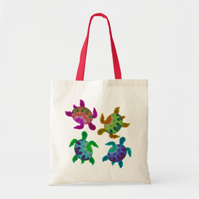 Bolsa Tote As multi bolsas pintadas das tartarugas (Frente)