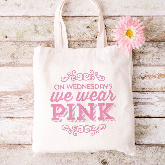 Bolsa Tote Às quartas-feiras Vestimos Rosa (Criador carregado)