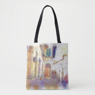 Bolsa Tote As vistas de Florença fizeram na aguarela