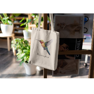 Bolsa Tote Asas Arco-Íris: Arte Vibrante de Beija-Flor, perso