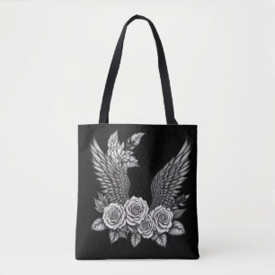 Bolsa Tote Asas com Jaqueta de Flor. Asas de Flor Estéticas