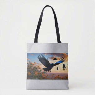 Bolsa Tote Asas do Vento: O Corvo e o Pardal
