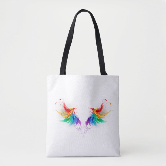 Bolsa Tote Asas Fluffy Rainbow (Frente)