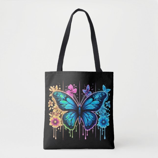 Bolsa Tote Asas Gradiente Sonhentas: Uma Borboleta em Pastel (Frente)